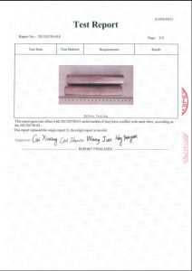 S31254 માટેનું પ્રમાણપત્ર